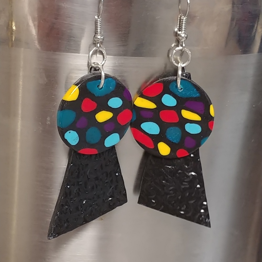 Handmade statement earrings - Picture 2 of 2